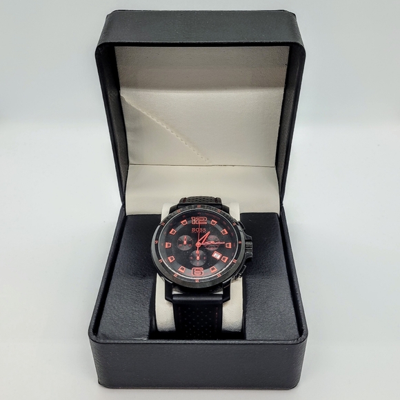 Hugo Boss Black Collection Chronograph Black Dial Black Silicone Men's Watch - Picture 7 of 7